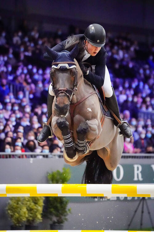 Harry Charles of Great Britain) riding Borsato during the CHI de Geneva - Rolex Grand Slam of Show Jumping on December 11, 2021 in Geneva, Switzerland. (Photo by Pierre Costabadie/Icon Sport)