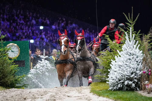 Jerome Voutaz of Switzerland during the the day 4 of Rolex Grand Slam of Show Jumping on December 10, 2022 in Geneva, Switzerland. (Photo by Pierre Costabadie/Icon Sport)
